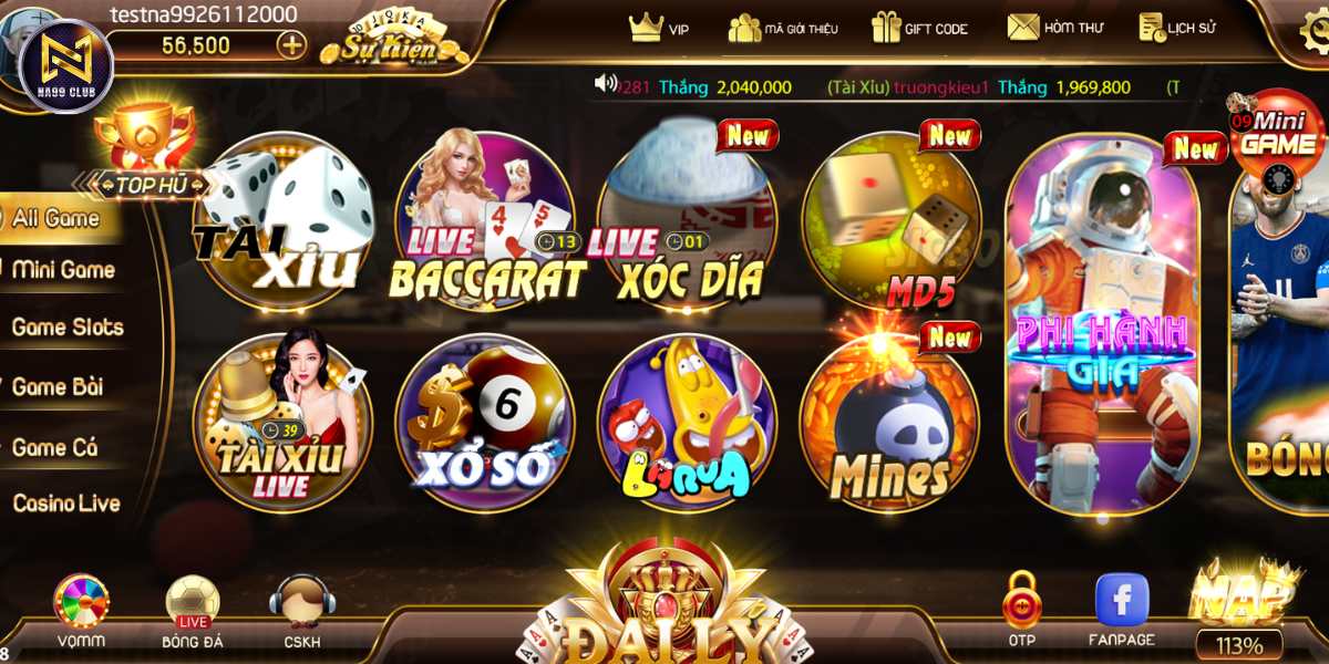 Giao diện cổng game Na99