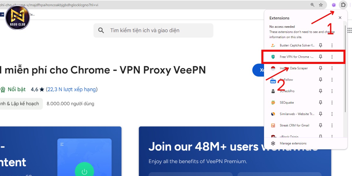 Mở VPN đã cài đặt